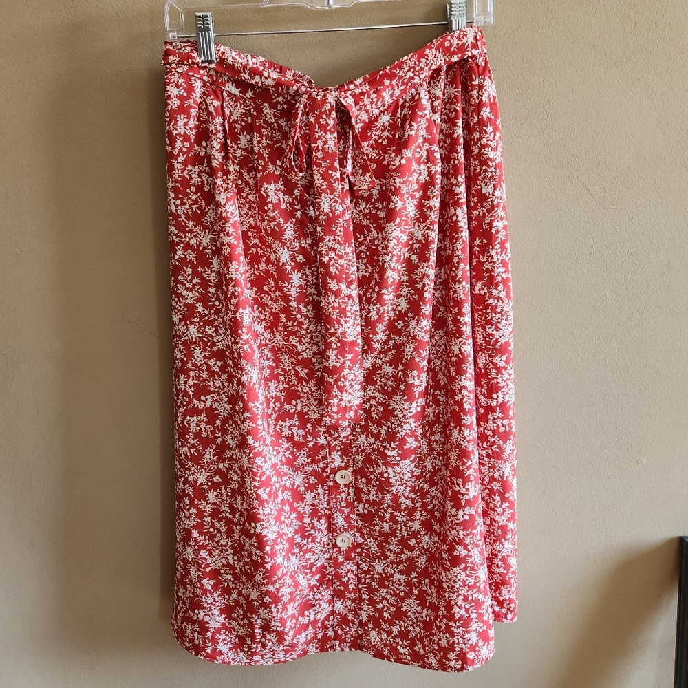 Blu Pepper Red Floral Maxi skirt sz L